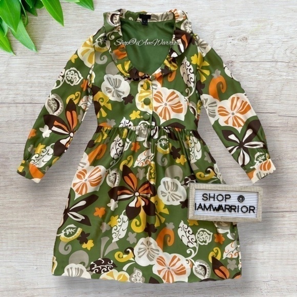 J. Crew Collection rare silk twill Bahia floral ruffle dress *shop@iamwarrior - Picture 8 of 17
